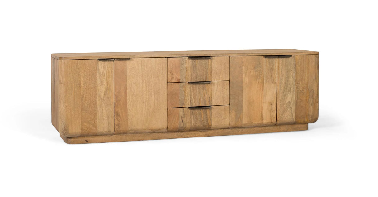 Giner and Colomer - Mango Wood Sideboard (4 Doors, 3 Drawers) With Rounded Corners