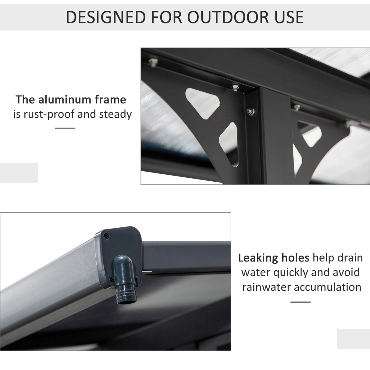 Outsunny 4.35 x 3m Outdoor Patio Gazebo Pergola, Retractable Pergola Canopy Aluminum Post & PC Roof, Grey