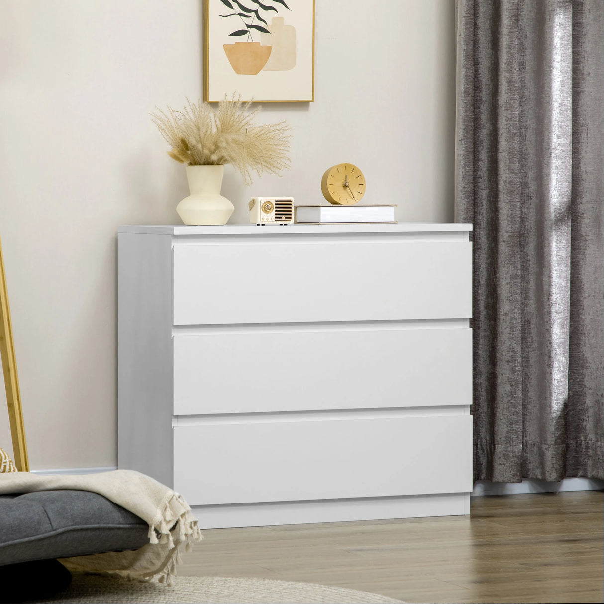 HOMCOM Chest of Three Drawers - White
