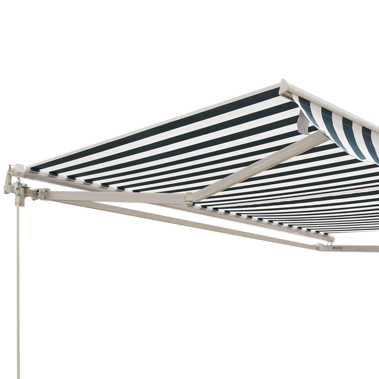 Outsunny Retractable Awning, 2.5x2 m-Dark Green/White