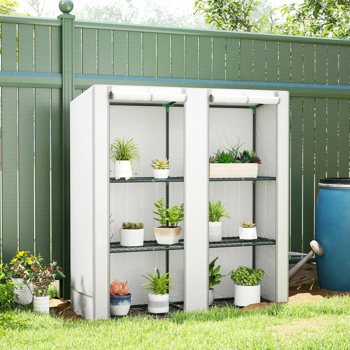 Outsunny Three-Tier Mini Greenhouse - White