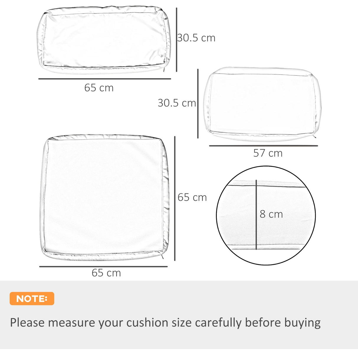 Outsunny 14 Pcs Outdoor Cushion Set - Beige