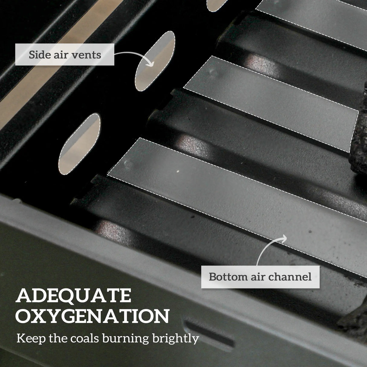 Outsunny Foldable Charcoal Grill - Black