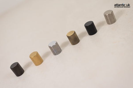Millhouse Brass Watson Cylinder Knurled Cabinet Knob on Concealed Fix - Satin Nickel - MHCK1820SN - (Each)