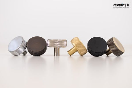 Millhouse Brass Hargreaves Disc Knurled Cabinet Knob on Concealed Fix - Satin Brass - MHCK1935SB - (Each)