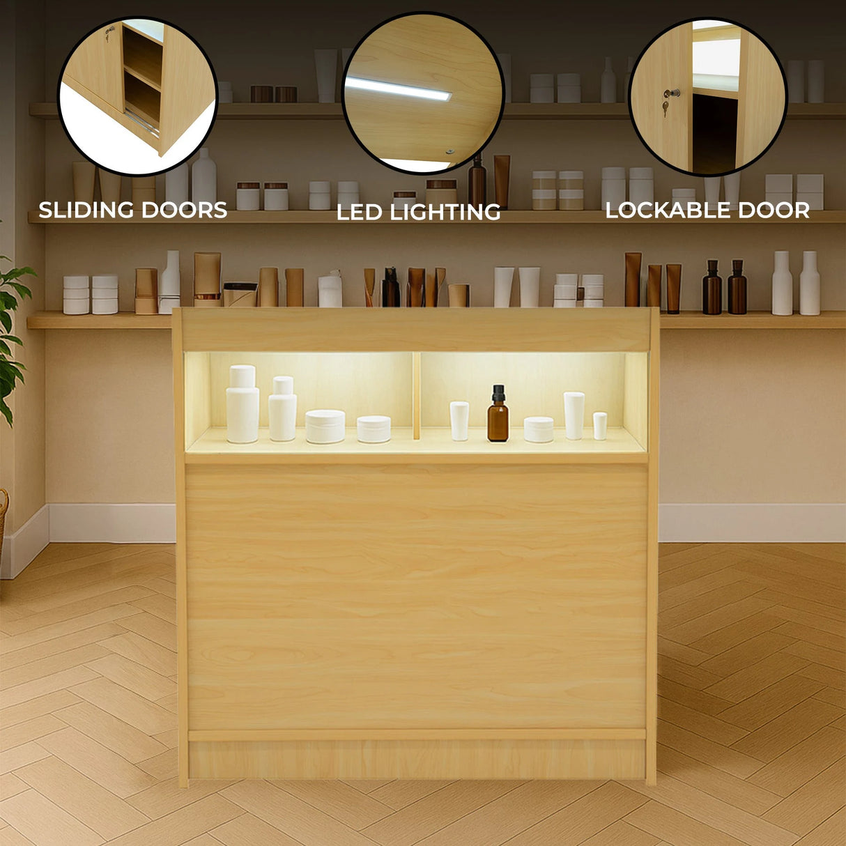 LED Retail Shop Counter B900 - Maple