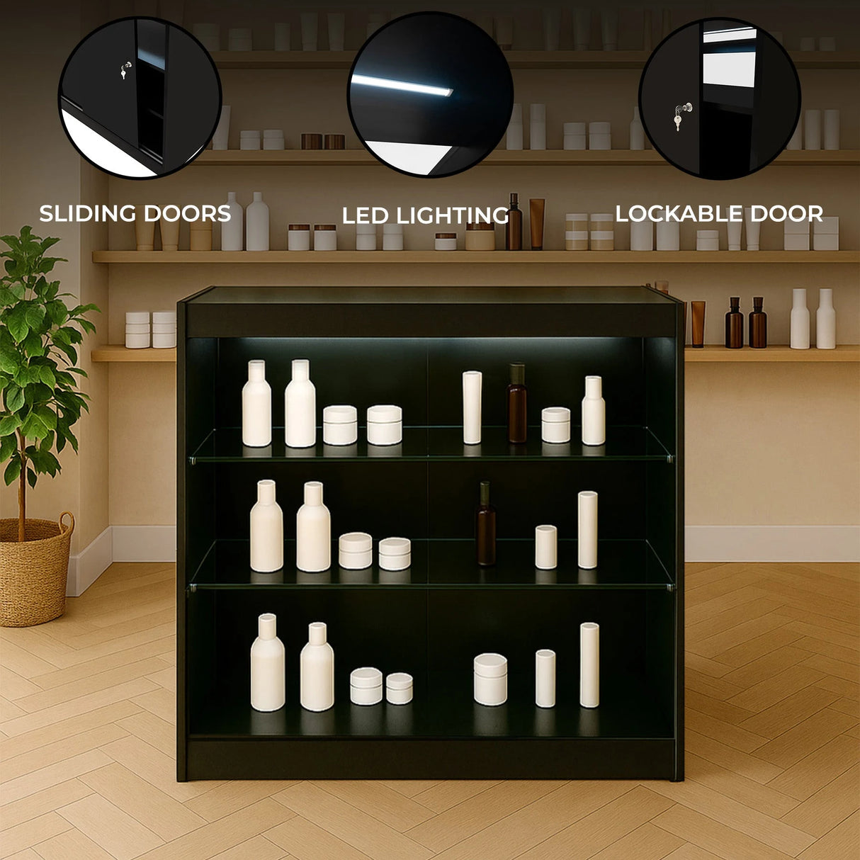 LED Retail Shop Counter K900 - Black