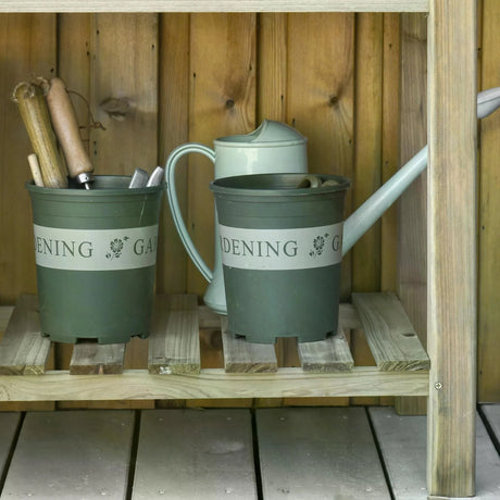 Outsunny Garden Wooden Planters14 Raised Garden Bed with Legs and Storage Shelf Elevated Wooden Planter Box