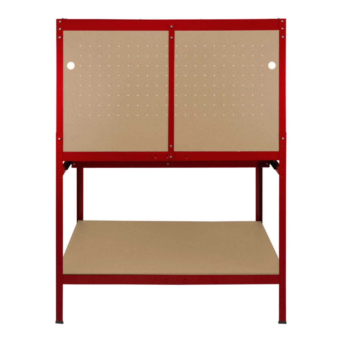 Workbench with Pegboard, Drawer & Light Red