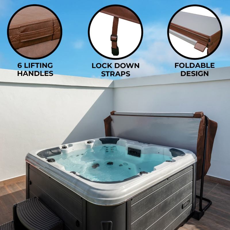 2m Hot Tub Spa Cover Brown