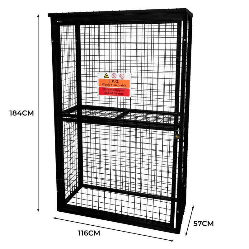 Gas Bottle Collapsible Mesh Cage 184 x 116 x 57cm