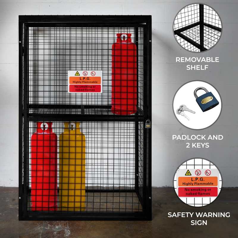 Gas Bottle Collapsible Mesh Cage 184 x 116 x 57cm