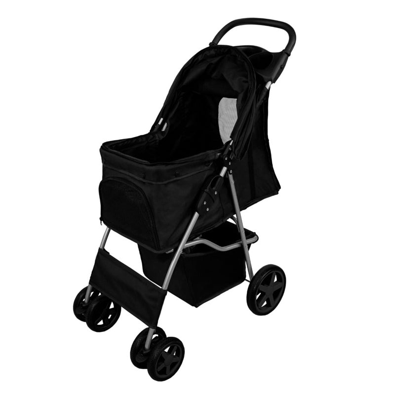 Pet Stroller with Rain Cover Black