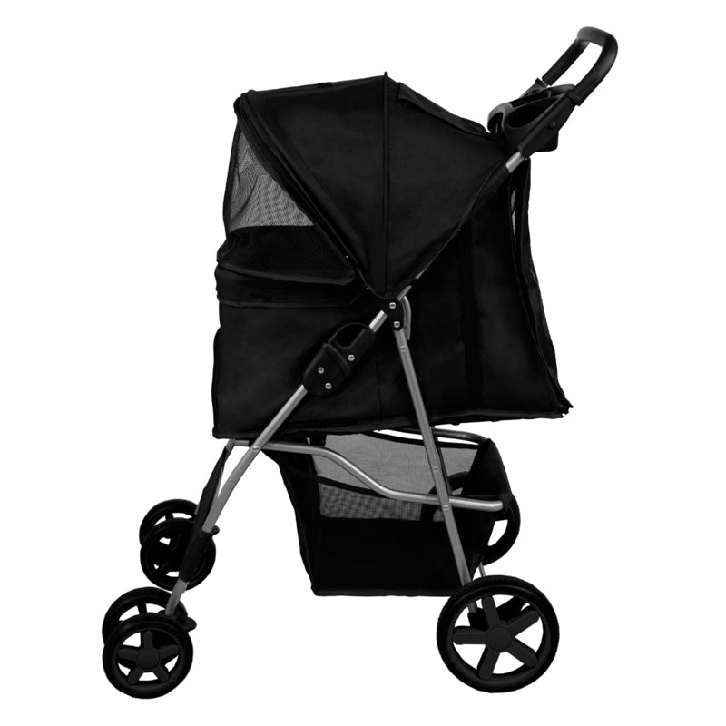 Pet Stroller with Rain Cover Black