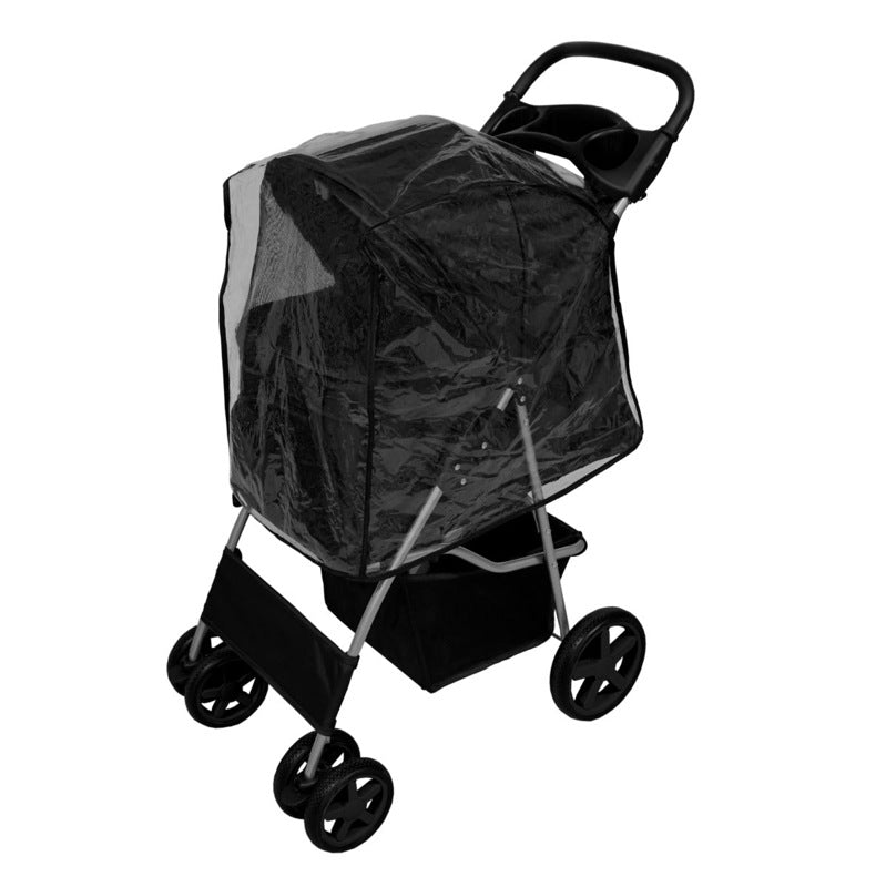 Pet Stroller with Rain Cover Black