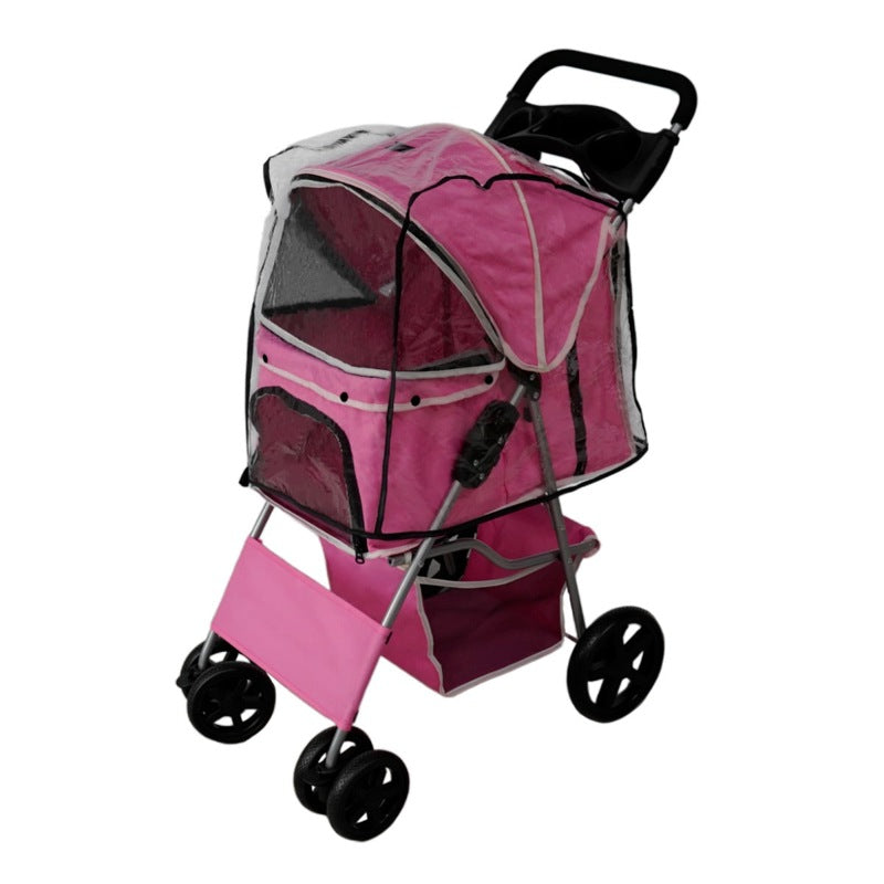 Pet Stroller with Rain Cover Pink