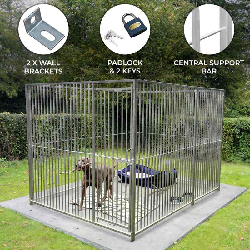 1.5m Dog Run Panel With Door 8cm Bar Spacing