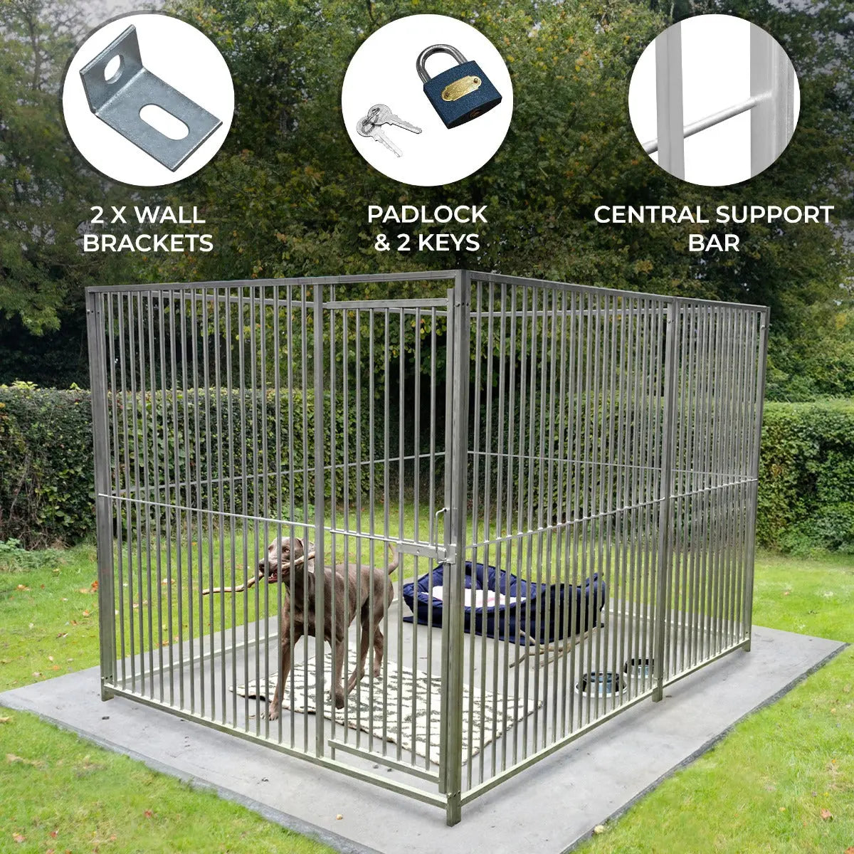 2m Dog Run Panel With Door 5cm Bar Spacing