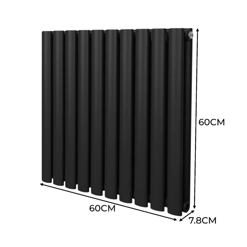 Oval Column Radiator 600mm x 600mm - Black