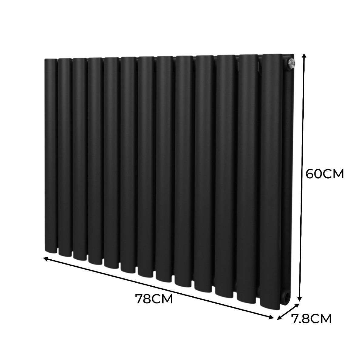 Oval Column Radiator 600mm x 780mm Black