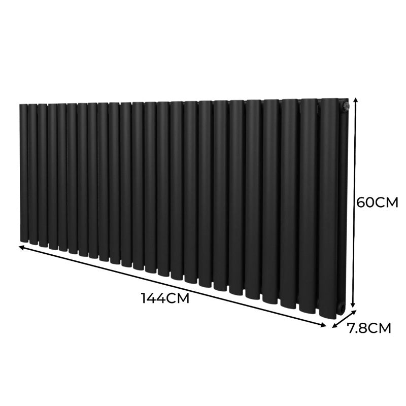Oval Column Radiator 600mm x 1440mm Black