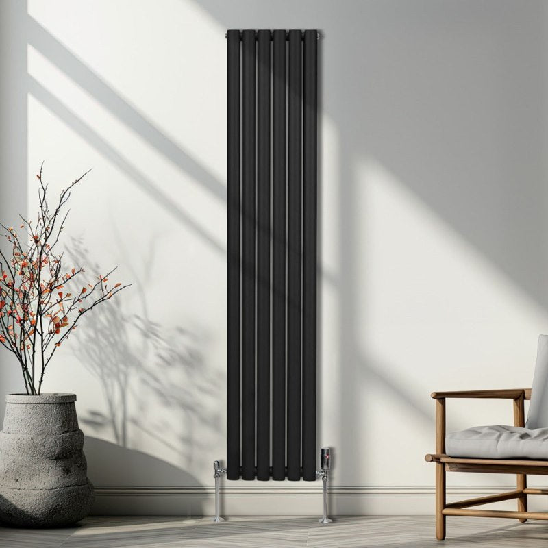 Oval Column Radiator 1800mm x 360mm Black