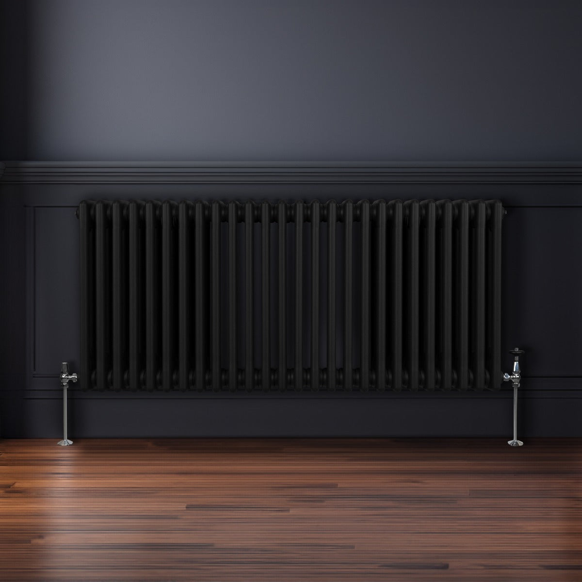 Traditional 3 Column Radiator - 600 x 1192mm - Black