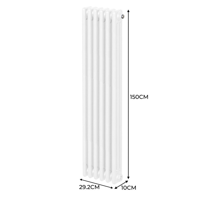 Traditional 3 Column Radiator - 1500 x 292mm - White