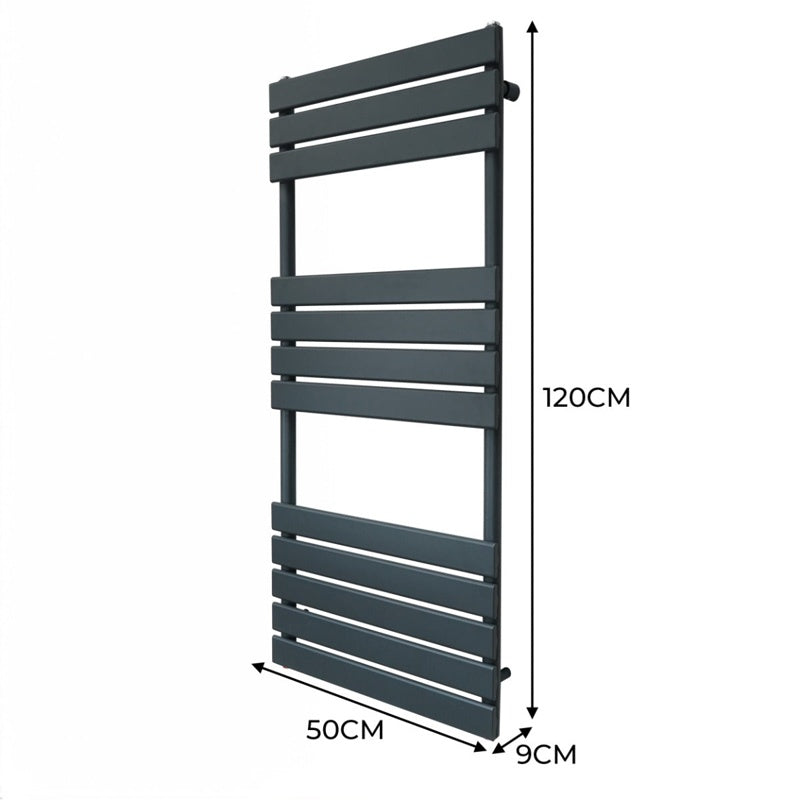 Flat Panel Towel Radiator 1200mm x 500mm Anthracite Grey