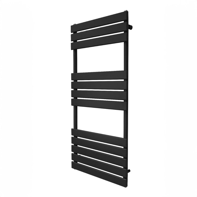 Flat Panel Towel Radiator 1200mm x 500mm Black