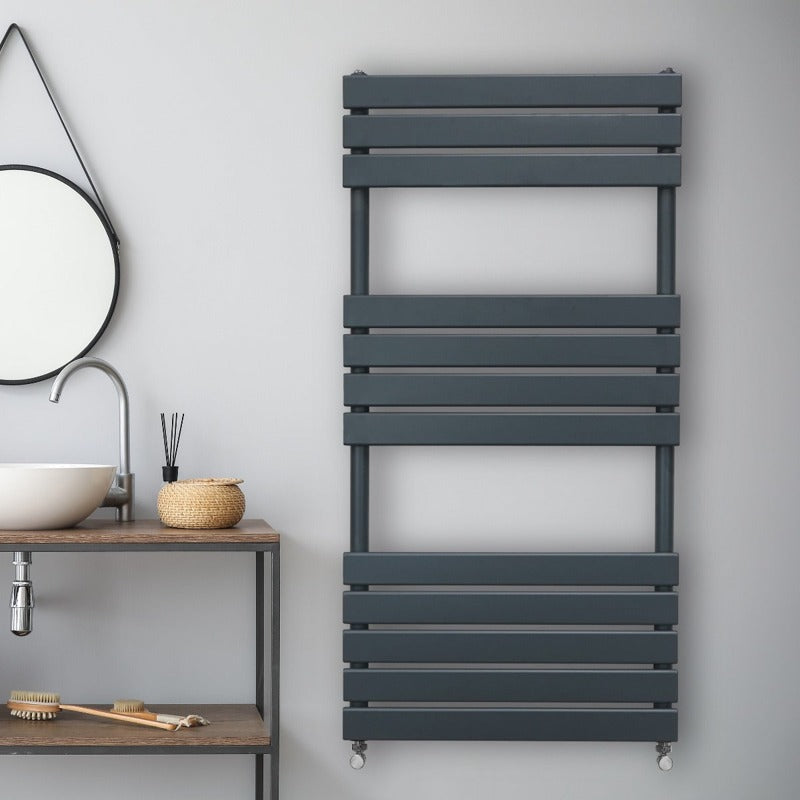Flat Panel Towel Radiator 1200mm x 600mm Anthracite Grey
