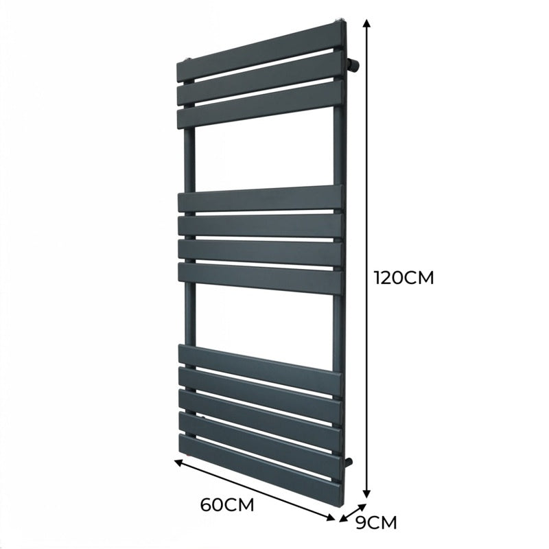 Flat Panel Towel Radiator 1200mm x 600mm Anthracite Grey