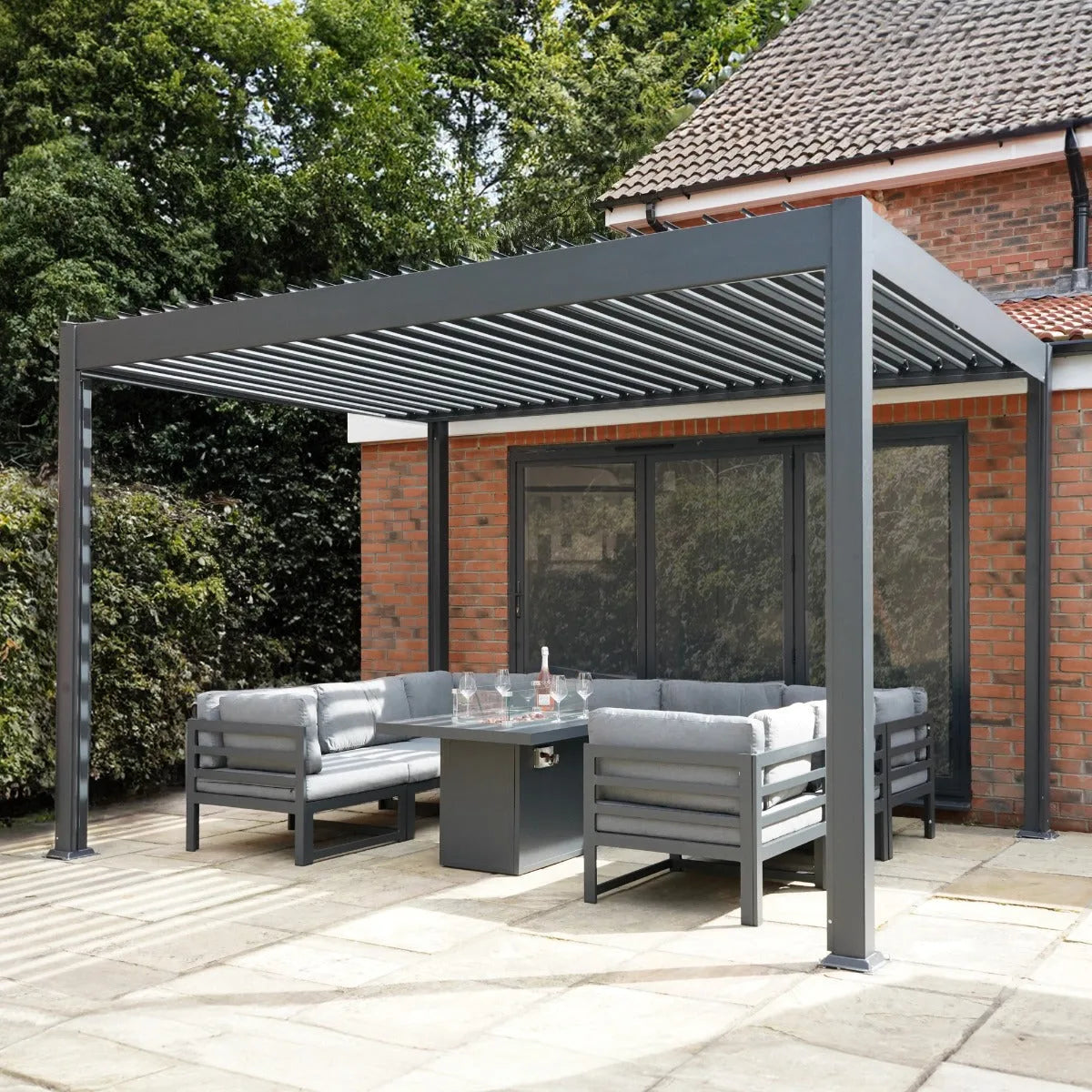 Anthracite Aluminium Pergola 3m x 3m