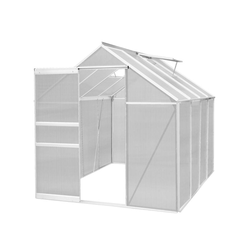 Polycarbonate Greenhouse 6ft x 8ft Silver