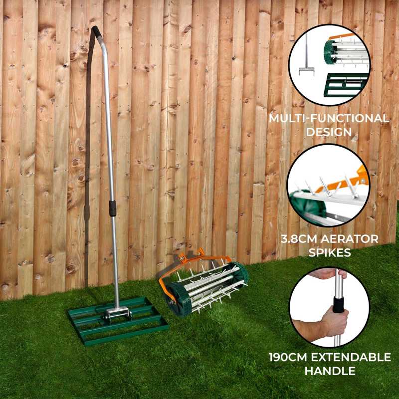 50cm Lawn Leveller & Aerator Green