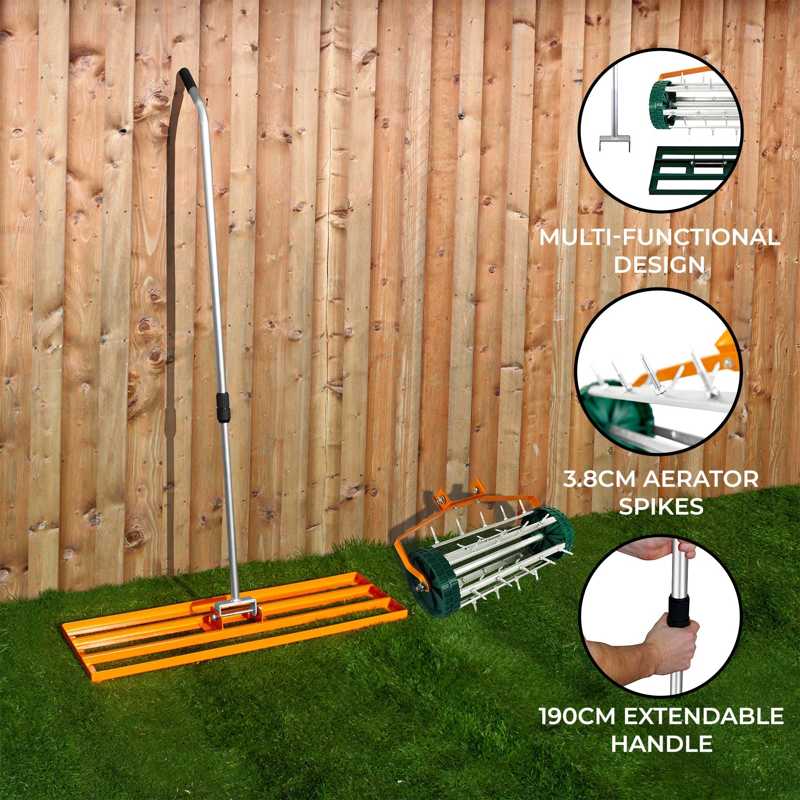 100cm Lawn Leveller & Aerator Orange
