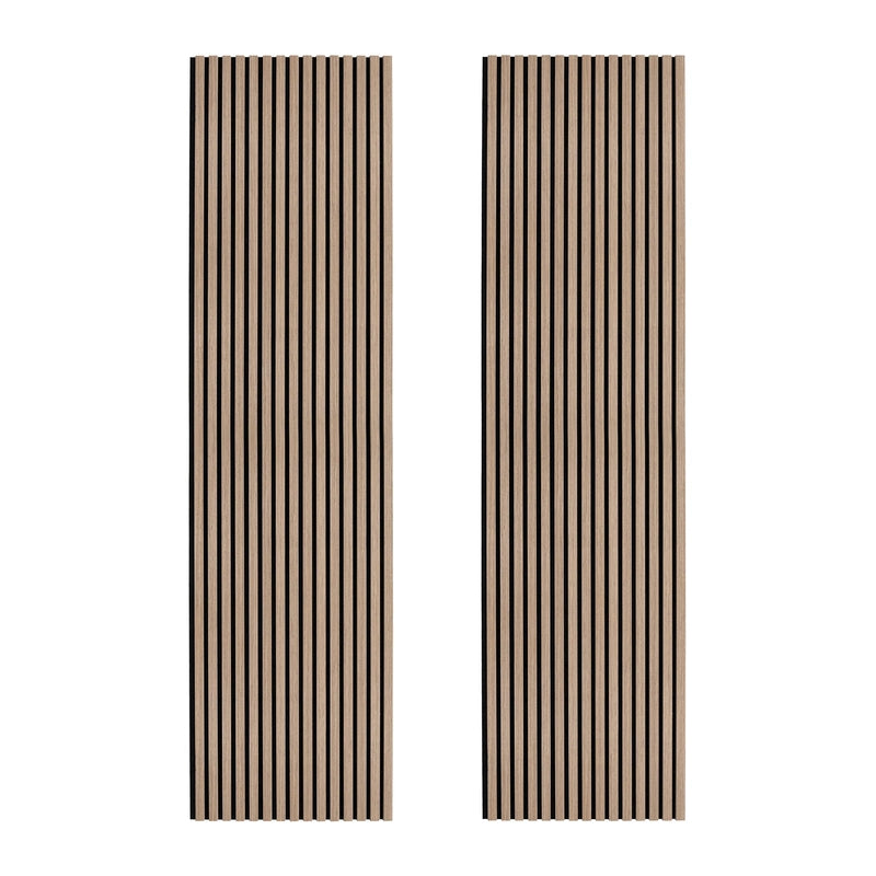 Acoustic Slat Wall Panels x 2 - Light Walnut