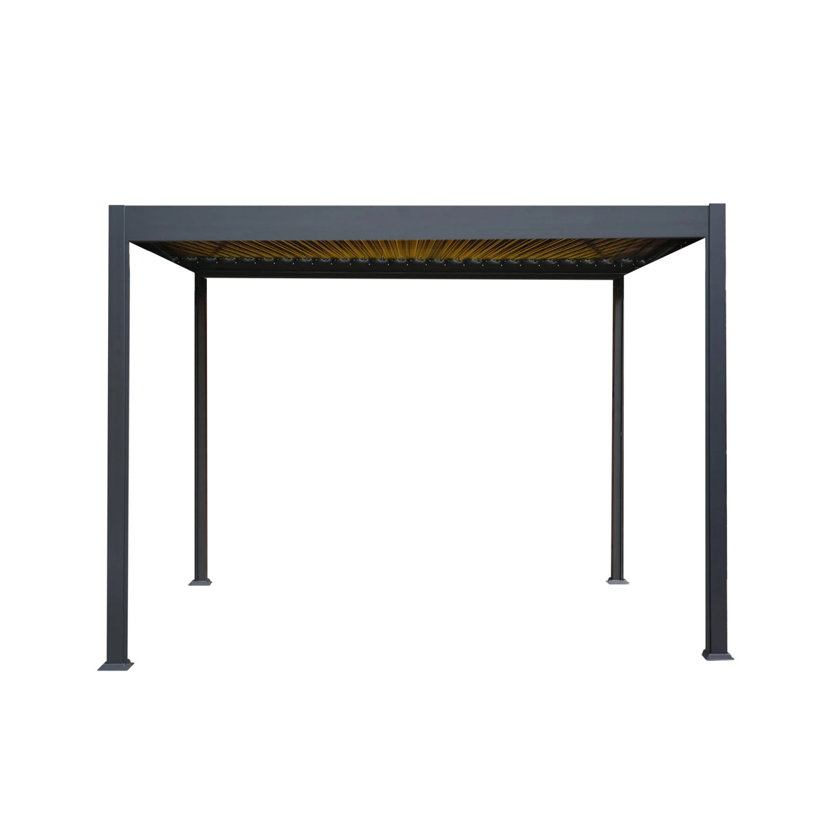 Anthracite Aluminium Pergola With LED Lights - 3m x 3m