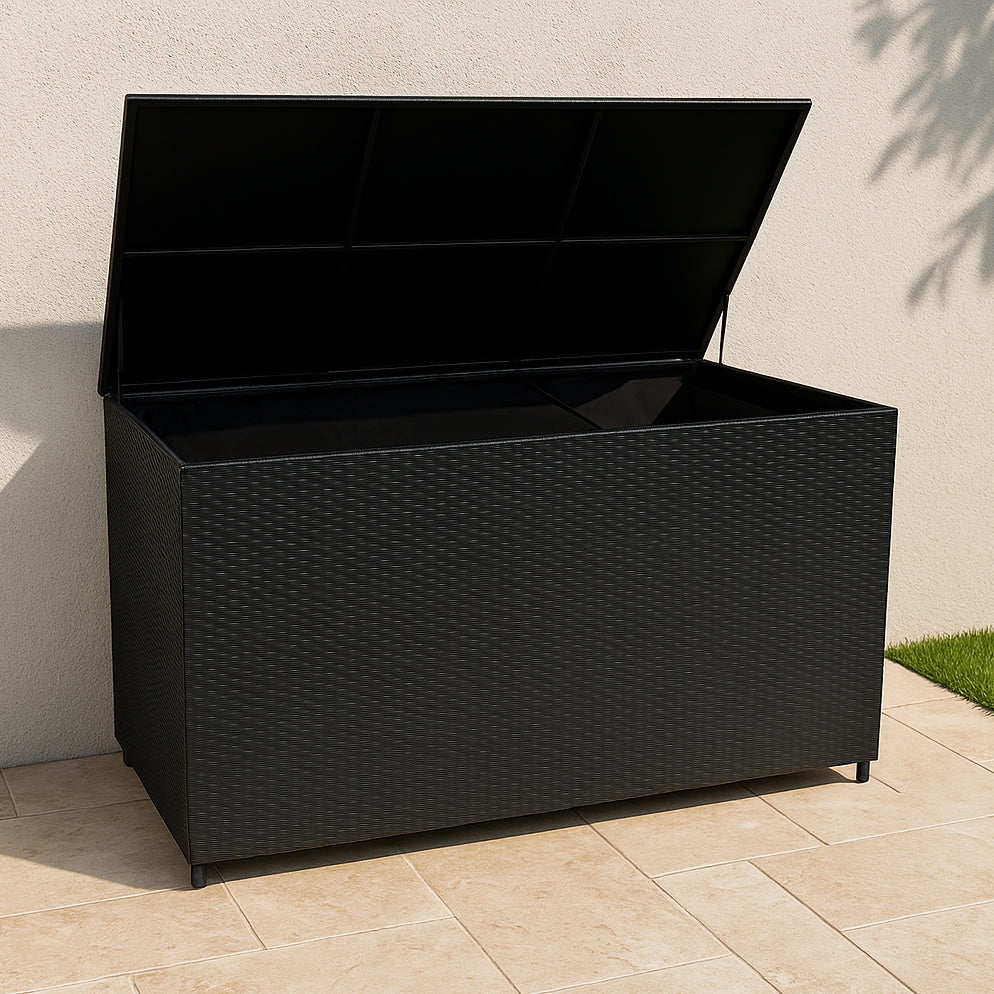 Serafina Rattan Cushion Storage Box 700L - Black