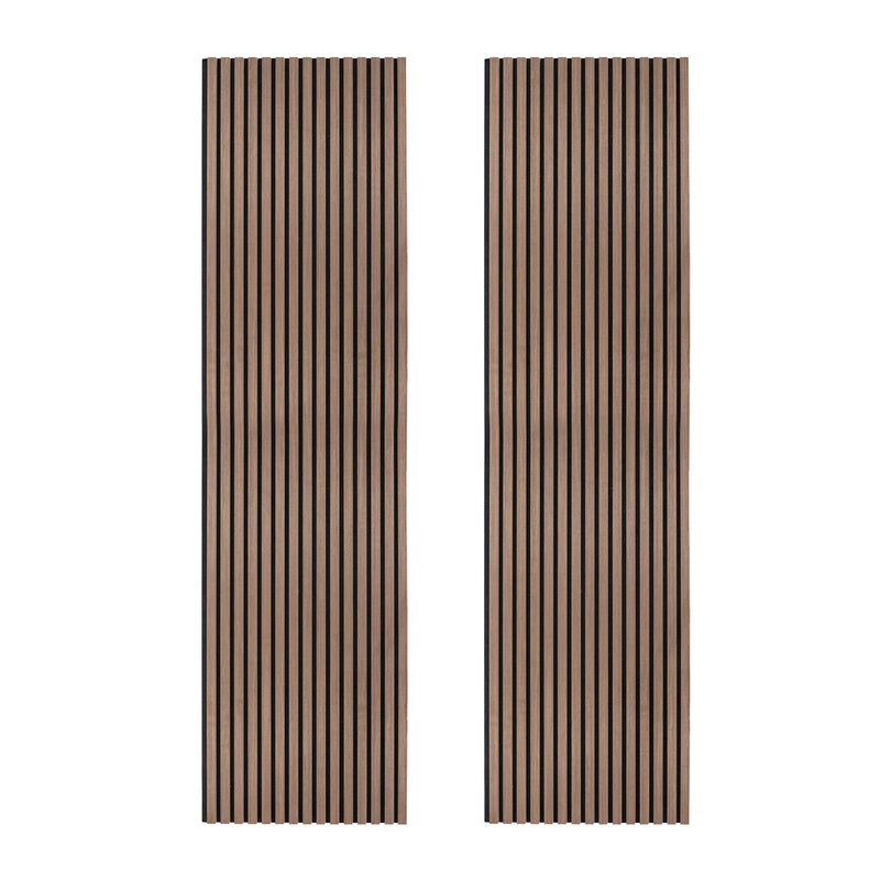 Acoustic Slat Wall Panels x 2 - Dark Walnut