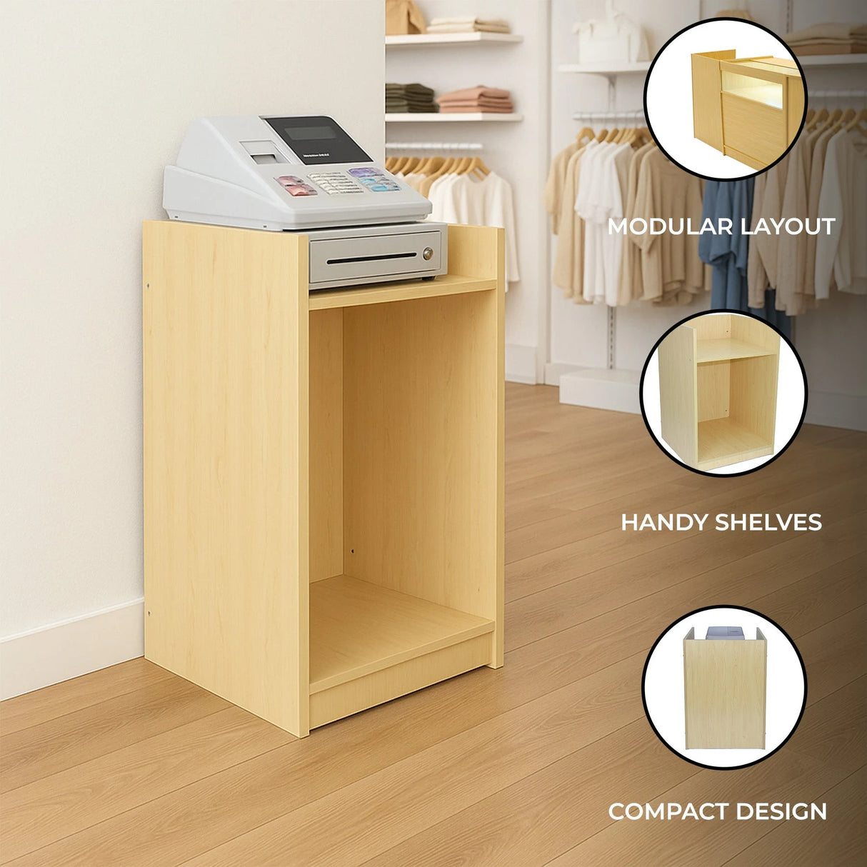 Shop Counter Till Block TB60 - Maple