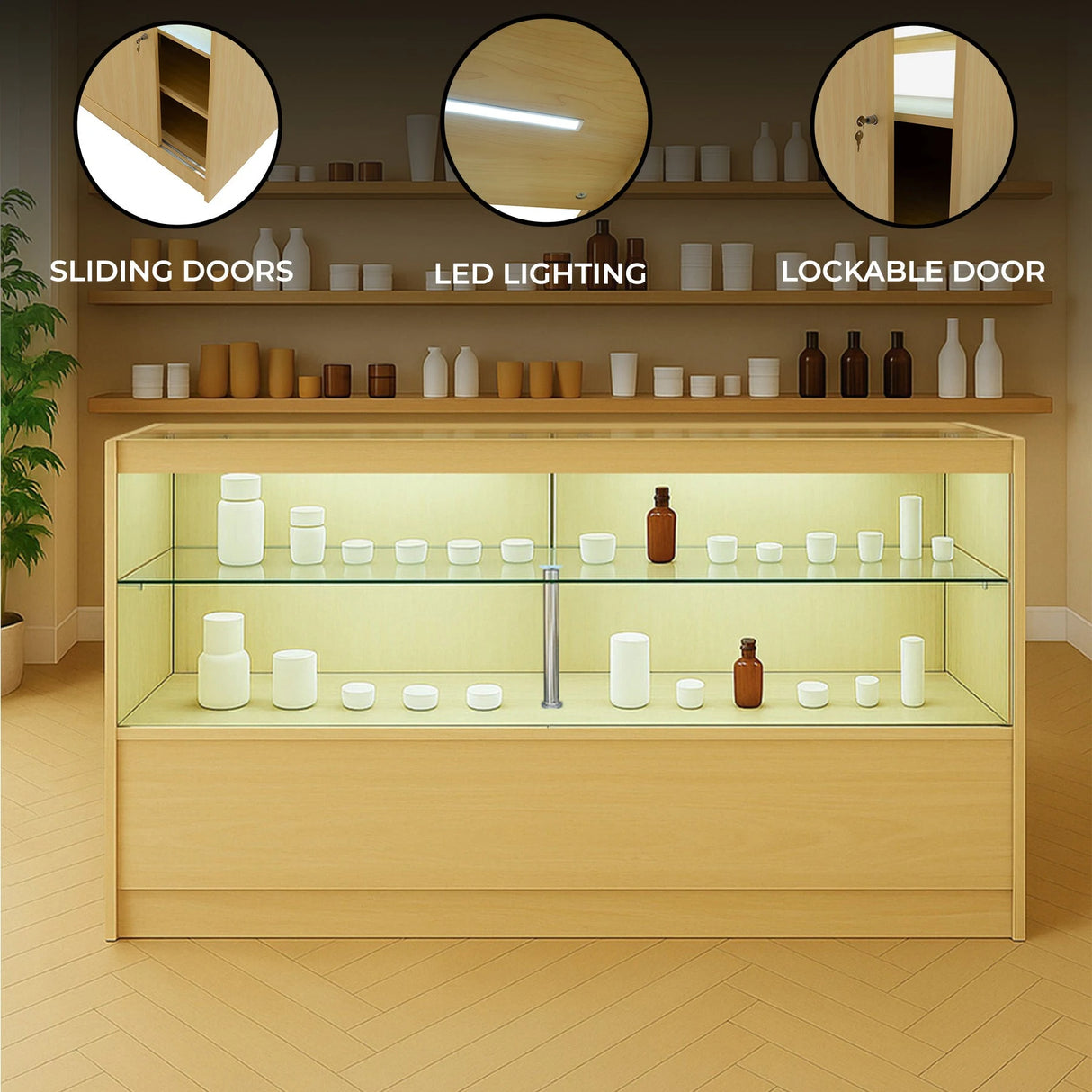 LED Retail Shop Counter C1500 - Maple