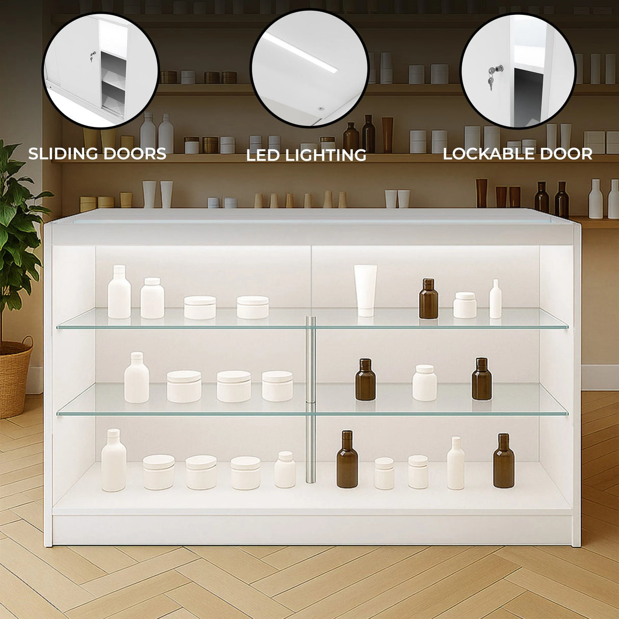 LED Retail Shop Counter K1500 - White