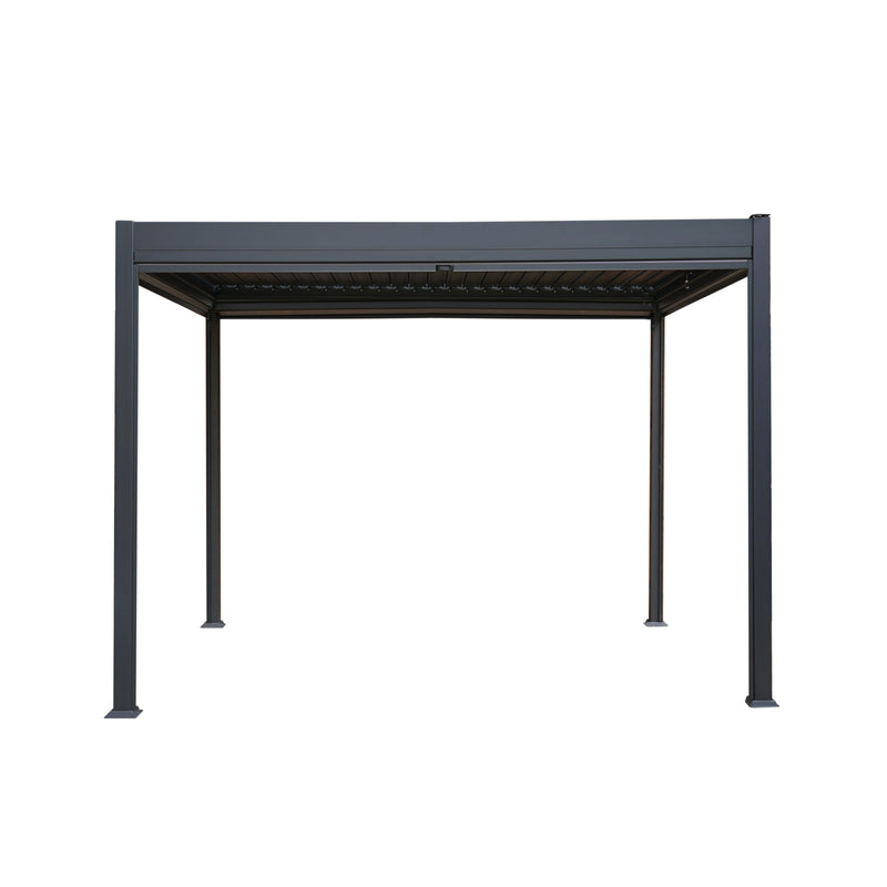 Aluminium Pergola With Anthracite Blinds - 3m x 3m