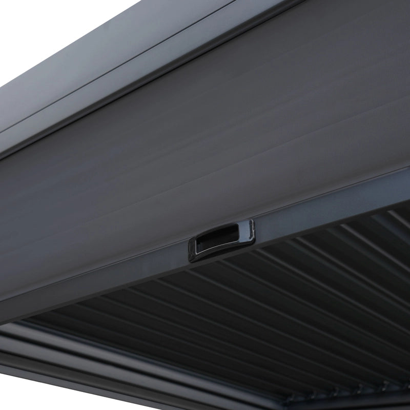 Aluminium Pergola With Anthracite Blinds & LED Lights - 3m x 4m