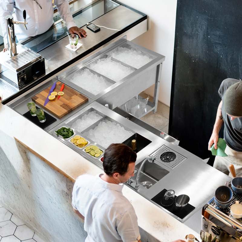 Deluxe Modular Cocktail Bar Station with Ice Well