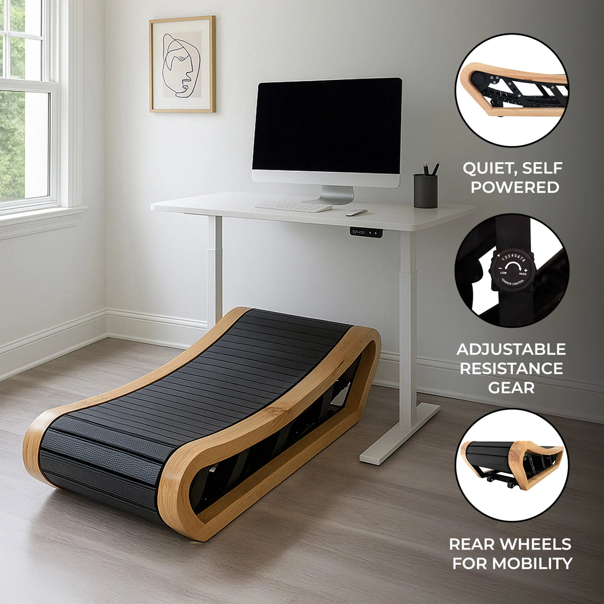 Curved Treadmill Light Oak