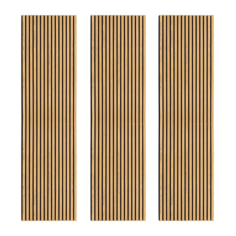 Acoustic Slat Wall Panels x 3 - Oak