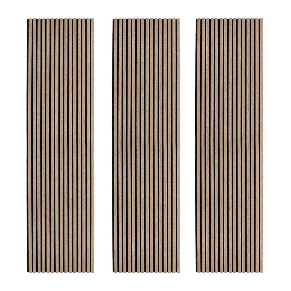 Acoustic Slat Wall Panels x 3 - Light Walnut
