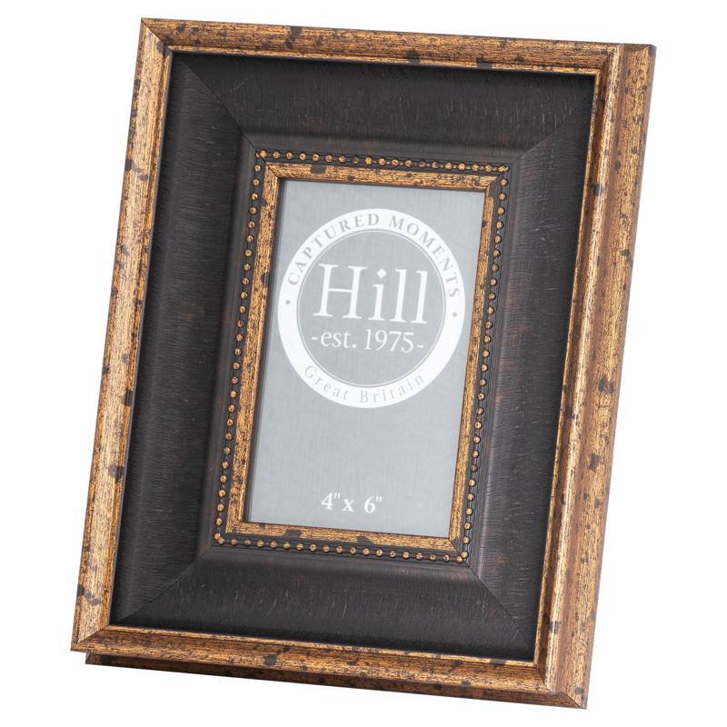 Black Antique Gold Beaded 4X6 Photo Frame
